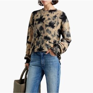 SER.O.YA Devin Distressed Beige Tie Dye Black Sweater Size M